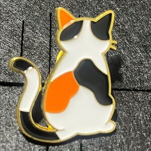 Calico Cat Enamel Pin - Orange, Black & White